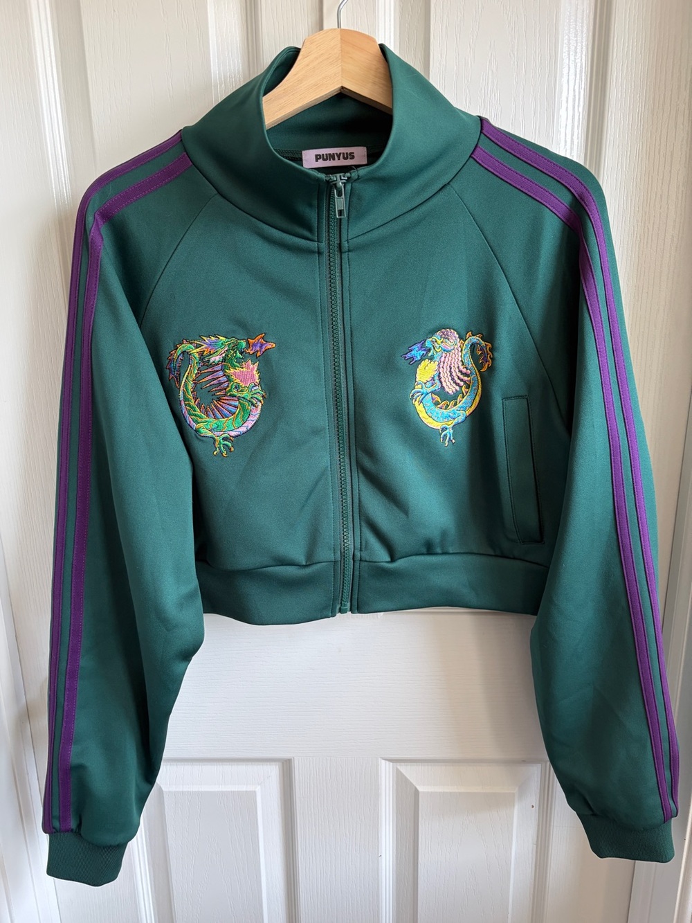 PUNYUS Dragon Embroidered Cropped Track Jacket Size 1 - 2024 SS